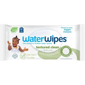 imageWaterWipes Sensitive Baby ampamp Toddler Wipes 3In1 Cleans Cares Protects 999 Water Textured Clean Unscented ampamp Hypoallergenic 720 Count 12 PacksUnscented