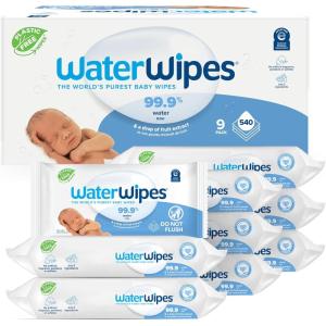 imageWaterWipes Sensitive Newborn ampamp Baby Wipes 3In1 Cleans Cares Protects 999 Water Unscented ampamp Hypoallergenic 720 Count 12 Packs60 Count Pack of 9