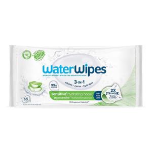 imageWaterWipes Sensitive Soothing Wipes 3In1 Cleans Cares Soothes 99 Water with Botanical Extract Unscented ampamp Hypoallergenic Baby Wipes 60 Count 1 PackHydrating